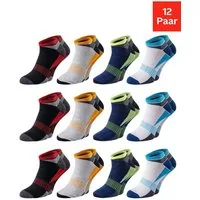 Chili Lifestyle Sneakersocken PREMIUM Sneaker Socken Damen & Herren aus Baumwolle, atmungsaktiv (Multipack, 12-Paar, 4 Farbdesigns - AirGrip Komfortbund ohne Gummidruck) Low Cut Sneaker Socken für Sport, Alltag & Freizeit