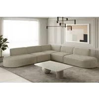 Fun Möbel Ecksofa Ecksofa Designersofa PALMA – Universal in Stoff Ascot und Opera Velvet, Seite ist universal: kann links oder rechts in Raum platziert werden, Rundumbezug