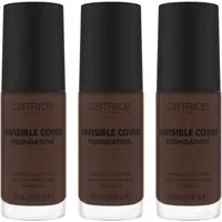 Catrice Foundation INVISIBLE COVER FOUNDATION, 3er Pack, mit langanhaltendem Finish