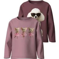 Name It Langarmshirt NMFVOTEA 2P LS NREG TOP (Packung, 2-tlg) Baumwolle, regular fit