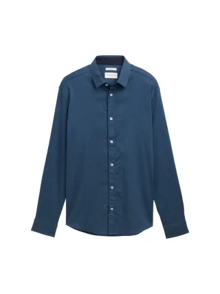 Tom Tailor - Regular Fit Hemd mit Struktur blau - Gr. - XXL