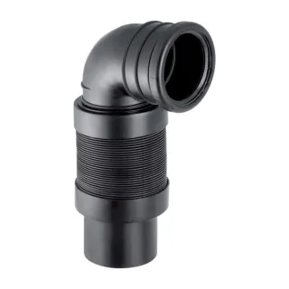 Geberit Pe Anschlussbogen 241521001 DN 90, 90Grad, für WC, ausziehbar