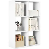 Woltu Bücherregal, 1-tlg., mit 3 Ebenen 6 Fächern, Aktenschrank