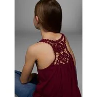 KIDSWORLD Tanktop Viskose - Top, mit Spitzeneinsatz im Rücken