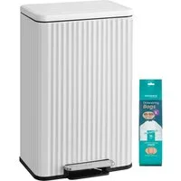 SONGMICS Mülleimer Abfalleimer für Küche, Mülleimer aus Stahl, Softclose, 50 Liter