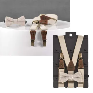 Sir Redman Hosenträger Jungen Set mit Fliege Kids Samuel Tweed 25mm. Klassischer Tweed-Look für festliche Kinder-Outfits – handgefertigt.