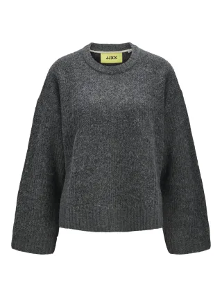 JJXX - JXSIGGA DIVERSE CREW NECK KNIT SN dark grey melange - Gr. - XL