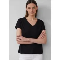 s.Oliver Kurzarmshirt T-Shirt T-Shirt mit Spitze aus Modalmix