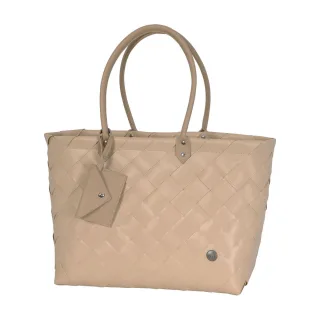 handed by - Geräumiger Shopper in geflochtener Lederoptik beige - Gr. - OS