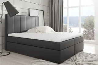 Boxspringbett Schlafzimmerbett MARIBEL 140x200cm Kunstleder Schwarz