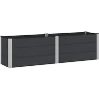 vidaXL Hochbeet Hochbeet Schwarz 200 x 50 x 54 cm WPC und Aluminium (1 St)