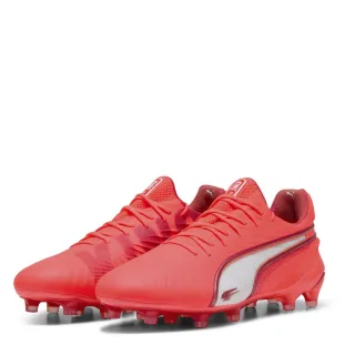 Puma - "King Ultimate" Fußballschuhe mit festem Boden für Herren (Rot/Weiß)