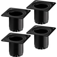 SO-TECH® Möbelfuß 4er Set BRAVO, aus Stahl, höhenverstellbar, bis 200 kg, schwarz matt, Höhe 50 mm, Durchmesser 40 mm