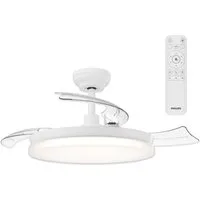 Philips LED Deckenleuchte Solr 35W mit DC-Ventilator 32W mit einziehbaren Rotorblättern, weiß, CCT - über Fernbedienung, Dimmer, Dimmfunktion, Ein-/Ausschalter, Farbsteuerung, Fernbedienung, Infrarot inkl., Memoryfunktion, Ventilatorfunktion, dimmbar