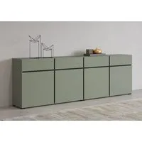 OTTO home Sideboard Cross,Breite 225 cm, moderne grifflose Kommode,4 Türen/4 Schubkästen, Schubladenschrank mit viel Stauraum, Einlegeböden verstellbar