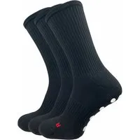 GAWILO Sportsocken für Herren - Fußball Socken für extra Grip im Fußballschuh (3 Paar) Noppen sorgen für Halt beim Fussball - Antirutsch in schwarz & weiß