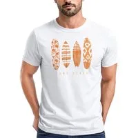 Neverless Print-Shirt Herren T-Shirt Surfing Fashion Aufdruck Long Beach Surfboard Sommer mit Print
