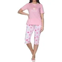 Normann Pyjama Normann Damen Capri kurzarm Schlafanzug Shorty – Süßes Cupcake-Motiv