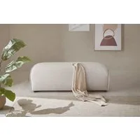 LeGer Home by Lena Gercke Hocker PIARA, Polsterhocker mit Kedernaht, Cord, Leinenoptik o. Strukturstoff, zur Serie PIARA, rechteckig, schwarze Füße, bequemer Sitzkomfort