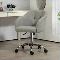 HOMCOM Bürostuhl Schreibtischstuhl mit Teddysamtoptik höhenverstellbar Drehstuhl (ergonomisch Homeoffice Stuhl, 1 St), für Schlafzimmer, Arbeitszimmer, Grau