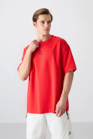 Übergröße Bedrucktes Rundhals-T-Shirt