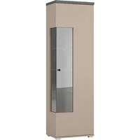 Lomadox Vitrine SELCE-83 180 cm hoch, beige mit anthrazit