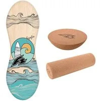 F2 Balanceboard F2 Set Balance Board Peanut 86x32cm + Halbkugel und Korkrolle