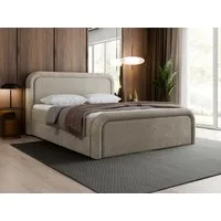 Compleo Boxspringbett Kontinentalbett mit Bonell-Federkern, rundes Kopfteil (Topper als Option, Stoff: PUENTE oder QUELLE), Designerbett, Japandi und Modern Schlafzimmer, Jugendzimmer