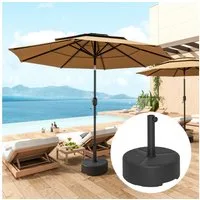 Outsunny Schirmständer 18kg/20kg mit Sand Wasser (Sonnenschirmständer, 1 St., Schirmhalter), für Balkon Terasse Garten Schwarz