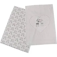 BOLTZE GRUPPE GmbH Geschirrtuch Küchentücher mit festlichem Muster LOVELIES, 50 x 70 cm, 2er-Set, 2er-Set