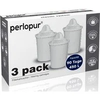 PerloPur Kalk- und Wasserfilter Filterkartuschen Classic Universal Pack 3, Zubehör für Brita Classic u. PearlCo Classic