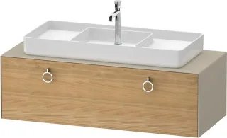 Duravit White Tulip Konsolenwaschtischunterbau wandhängend Natur Eiche & Taupe Matt & Seidenmatt 130 WT4982MH5600010