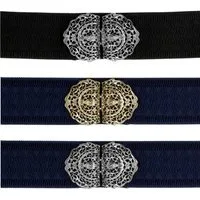 Herbert Hahn Ledergürtel Stretchgürtel Damen - WIESN-MAGIE - marine/gold, marine/silber, schwa