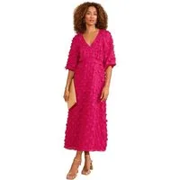 Love & Roses Midikleid Love & Roses Midikleid mit 3D-Blumen, Regular (1-tlg)