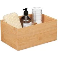 relaxdays Aufbewahrungsbox Aufbewahrungskiste Bambus stapelbar, M