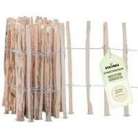 STILTREU Staketenzaun Staketenzaun Haselnuss - Höhe 50 cm, Länge 5 m, Lattenabstand 7-9 cm