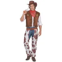 JADEO Kostüm Klassisches Cowboy Kostüm Wildwest braun-weiss