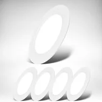 B.K.Licht Einbauleuchte BK_EL1619 5er Set LED Einbaustrahler, Ultraflach, IP20 Deckenspots, LED fest integriert, Neutralweiß, 4.000 K, 660Lm, 6W, Kunststoff, 12 x 2,8 cm, Weiß