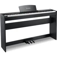 Donner Digitalpiano 88 Tasten gewichtete Tastatur 1000 Klangfarben Bluetooth DDP-50 LITE (Set, mit Notenständer, Dreifachpedal, Netzteil), Metronom, Aufnahme, Transponieren, Drahtloses /MIDI