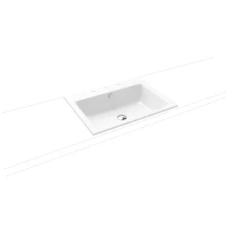 Kaldewei Puro Einbauwaschtisch 900106033001 3151, 60x46x1,4cm,weiss Perl Effekt, 3 Hahnlöcher