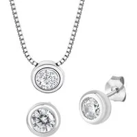 Zeeme Schmuckset 925 Sterling Silber Zirkonia