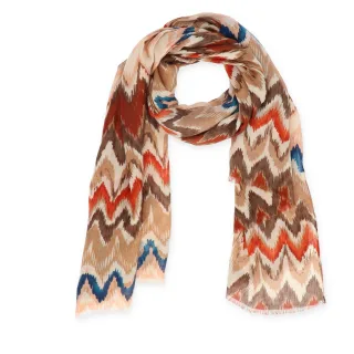 Halsüberkopf Accessoires - 180x90 Schal Zick Zack beige - Gr. - OS