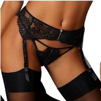 JETTE Strapsgürtel, aus transparenter Spitze, sexy Dessous, Reizwäsche