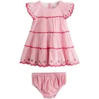 Next Volantkleid 2-teiliges Baby-Set mit gewebtem Kleid und Höschen (2-tlg)