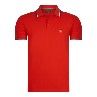 Cappuccino Italia Polo Applique Pique Rot