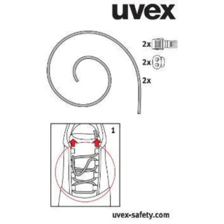 uvex Elastiksenkel - Set für uvex 1, uvex motion style und uvex xenova atc schwarz - 9591000