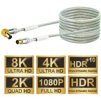 Schwaiger HQ 15m Antennen-Kabel 110db Koaxial-Kabel IEC Video-Kabel, Koaxial, Koaxial (1500 cm), Koax-Kabel Full HD TV 8K 4K UHD HD+ HDR 110 db Ferrit-Filter