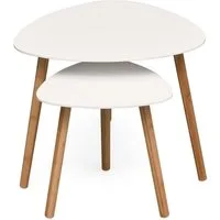 Kubus Couchtisch Bambus-Beistelltisch 2er Set Denali (2-St., 2er Set), Platzsparend