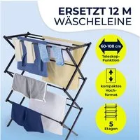 EASYmaxx Wäscheständer EASYmaxx Teleskop-Wäscheständer 1200, EASYmaxx Teleskop-Wäscheständer 1200