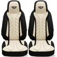BREMER SITZBEZÜGE Autositzbezug für Seat Mii Bj 2011-21 (PLKT207), Set, Schonbezüge Sitzbezüge Fahrer und Beifahrer, in Schwarz/Beige